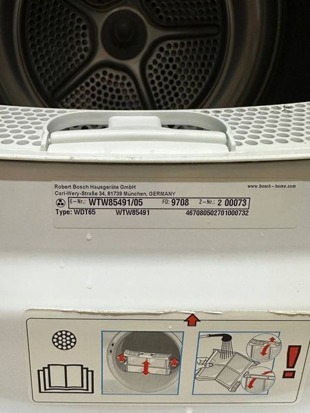 Сушильна машина Bosch WTW85491 1000W 7кг sn 9708200073 000051290 фото