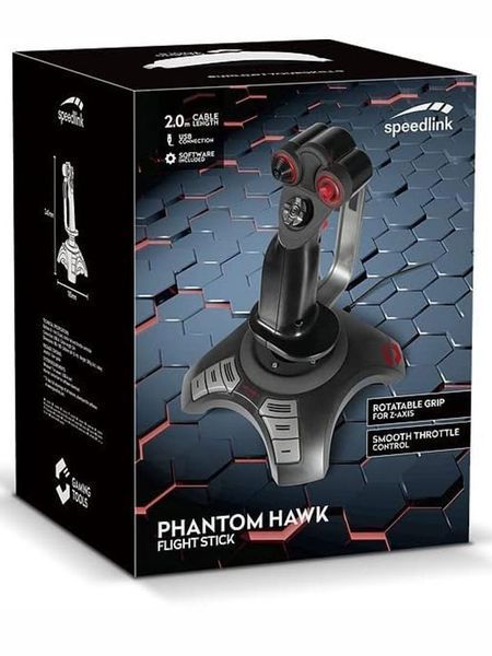 Геймпад для ПК проводной Speedlink Phantom Hawk Gaming Flight Stick SL 6638 BK 000033503 фото