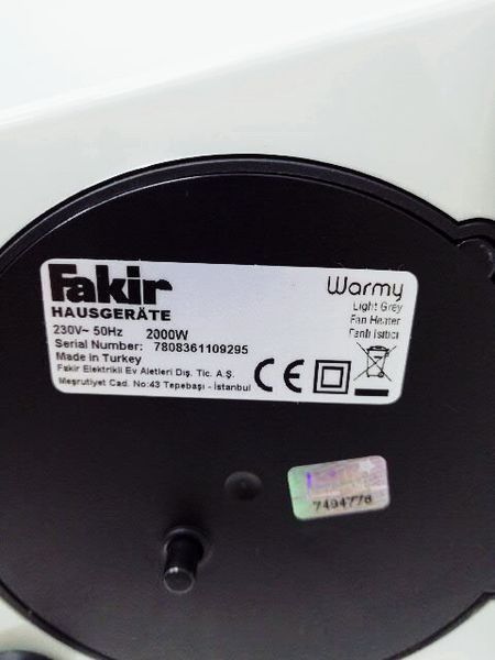 Тепловентилятор Fakir Warmy 2000w новий (без коробки) LPNHE589156481 45е 000034000 фото