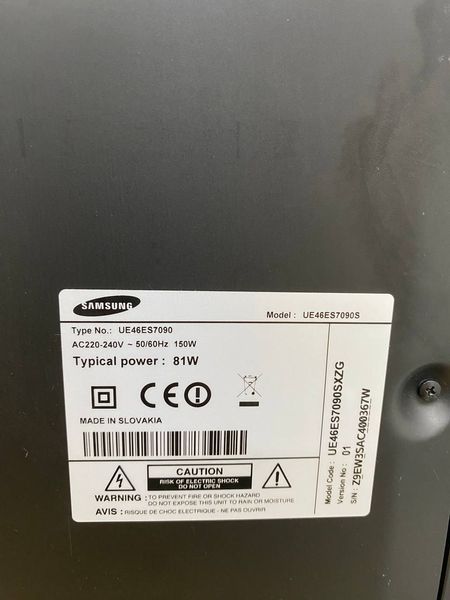 Телевизор Samsung UE46ES7090 81W sn Z9EW3SAC400367W 000048686 фото