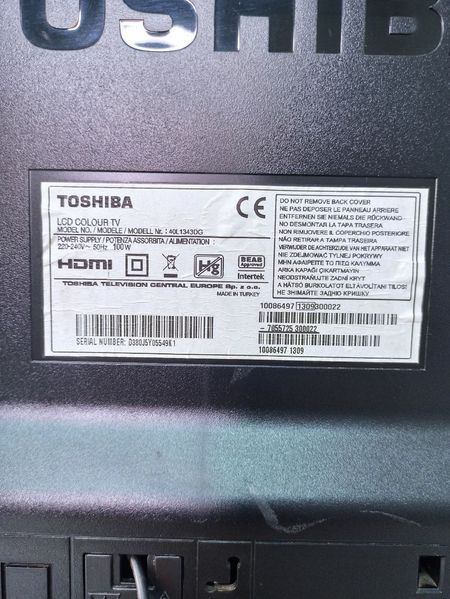 ТБ 40 Toshiba 40L1343DG LED Full HD 100w sn D380J5Y05549K1 000041416 фото