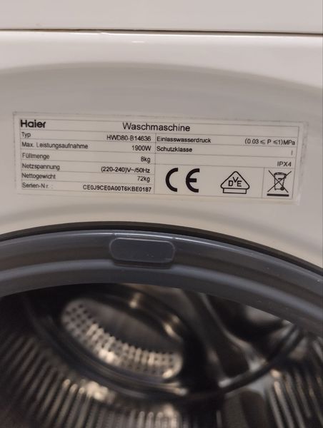 Стиральная машина Haier HWD80 B14636 1900w sn CE0J9CE0A00T6KBE0187 000047588 фото