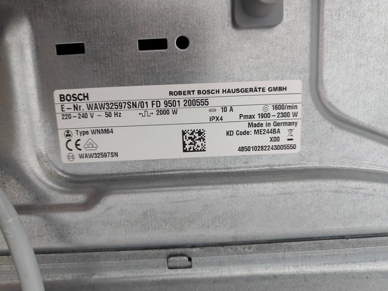 Стиральная машина Bosch Serie8 WAW32597SN 01 2300W 8кг sn 9501200555 000053614 фото