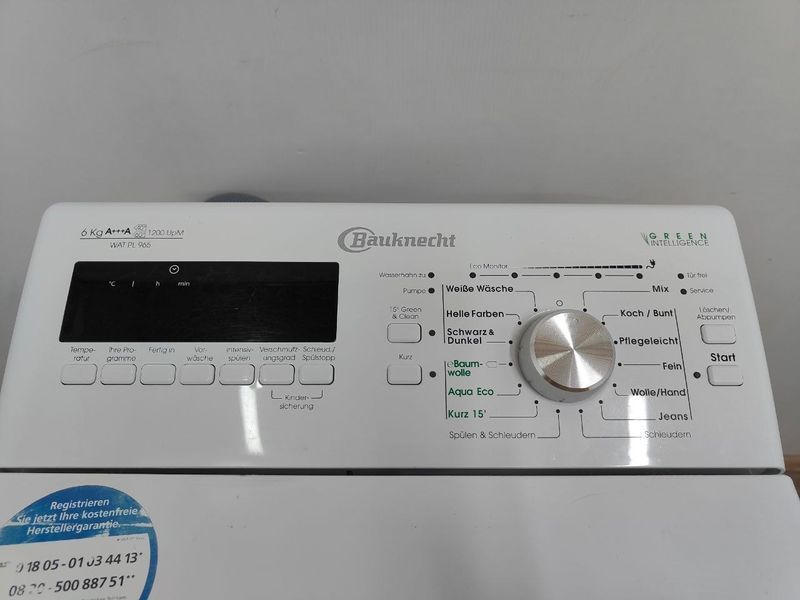 Пральна машина вертикальна Bauknecht WAT P965 2300W 6кг sn 341322031019 000053064 фото