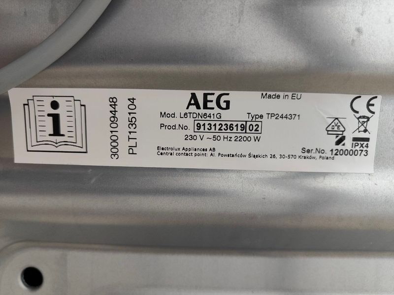 Стиральная машина вертикальная AEG 6000Series Lavamat L6TDN641G 2200W 6кг sn 12000073 000053654 фото
