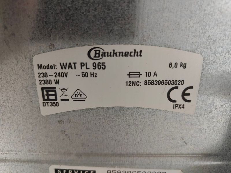 Пральна машина вертикальна Bauknecht WAT P965 2300W 6кг sn 341322031019 000053064 фото