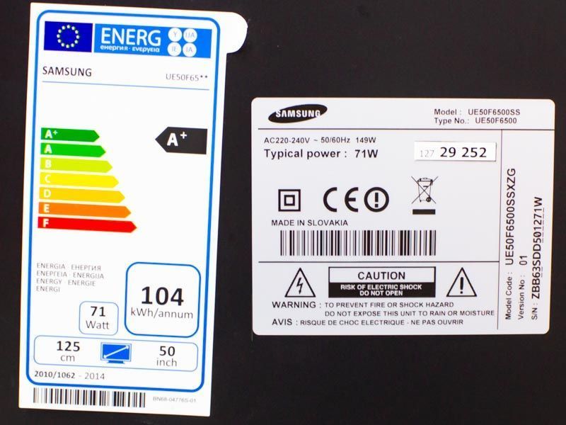 ТБ 50 Samsung UE50F6500SS LED Smart TV 3D 149w sn ZBB63SDD501271W 000032295 фото
