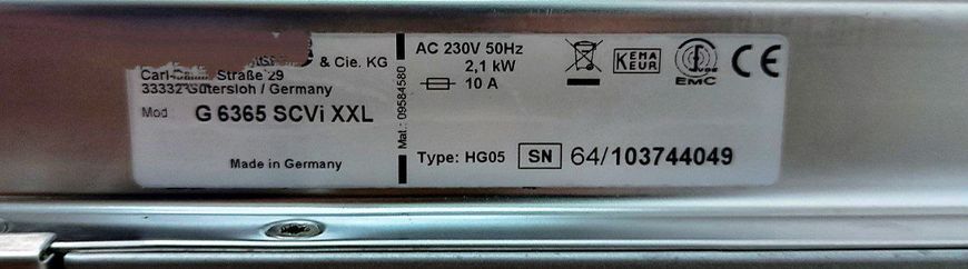 Посудомоечная машина Premium G 6365 SCVi XXL 2100W 14 персон sn 64103744049 000048912 фото