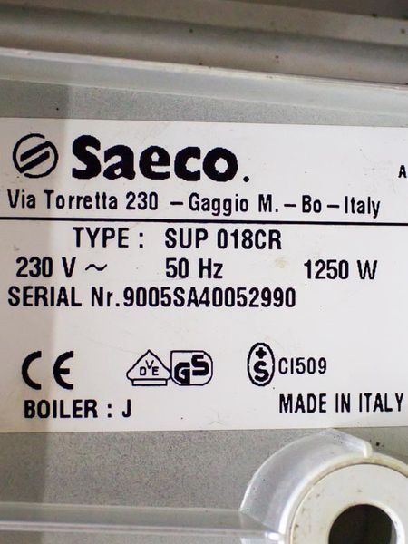 Кавомашина Saeco SUP 018CR 1250w sn 9005SA40052990 000032283 фото