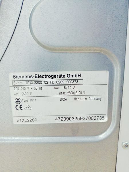 Сушильна машина Siemens WTXL2200 02 2800w 7кг sn 8209 200373 000042397 фото