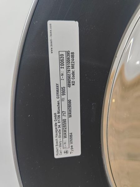 Пральна машина Bosch WAW28590 2300W 8кг sn 9905200639 000051285 фото