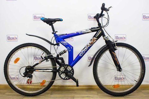 Велосипед 26 Courace GTX двопідвіс чорно синій алюм 000017888 фото