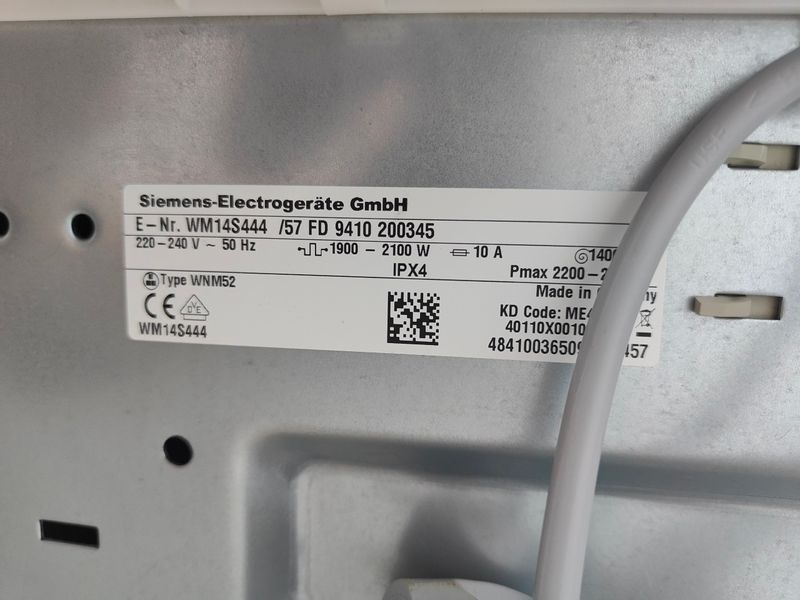 Стиральная машина Siemens iQ700 WM14S444 57 2400W 8кг sn 9410200345 000053845 фото