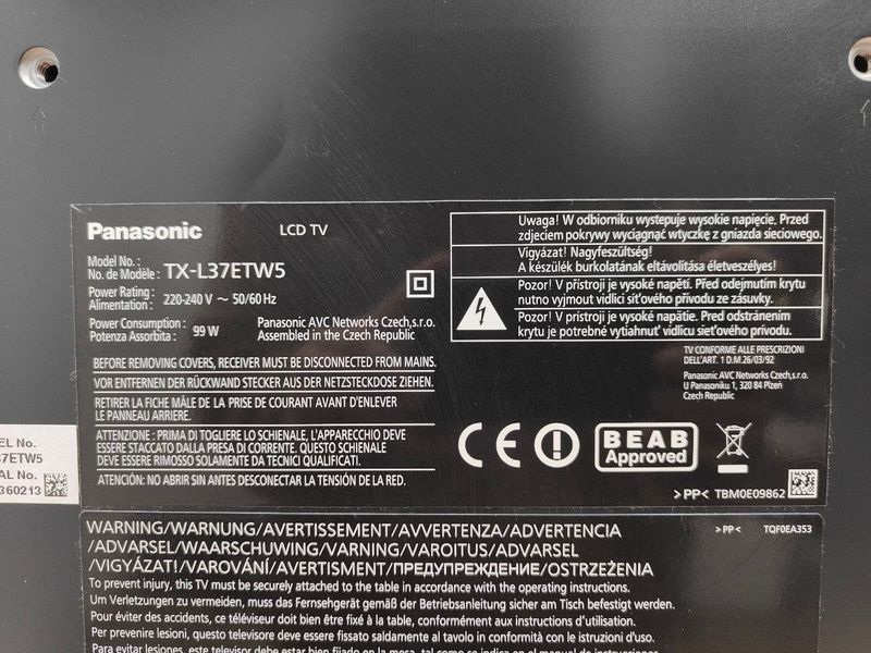 Телевизор 37 Panasonic TX L37ETW5 99W Full HD LED sn ND2360213 000053532 фото