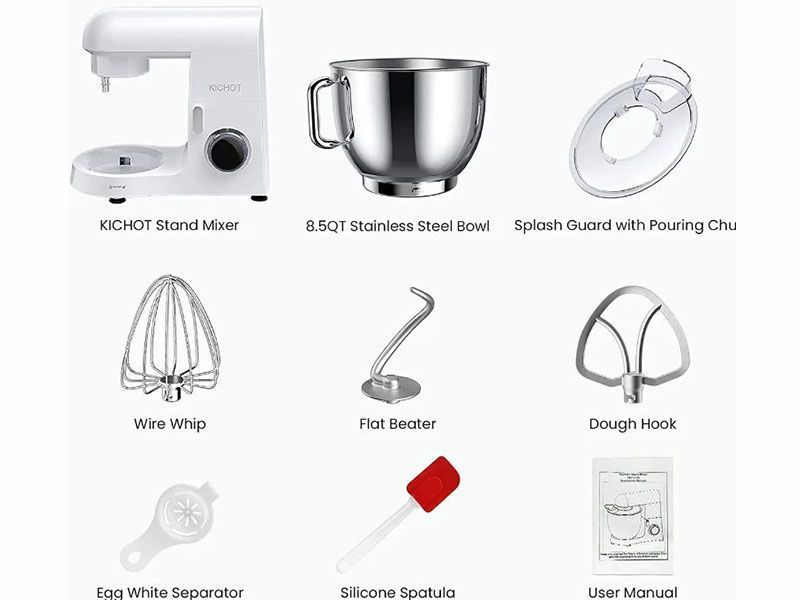 Миксер планетарный тестомес Kichot SM 1570N 1800w 8500мл White 000038762 фото