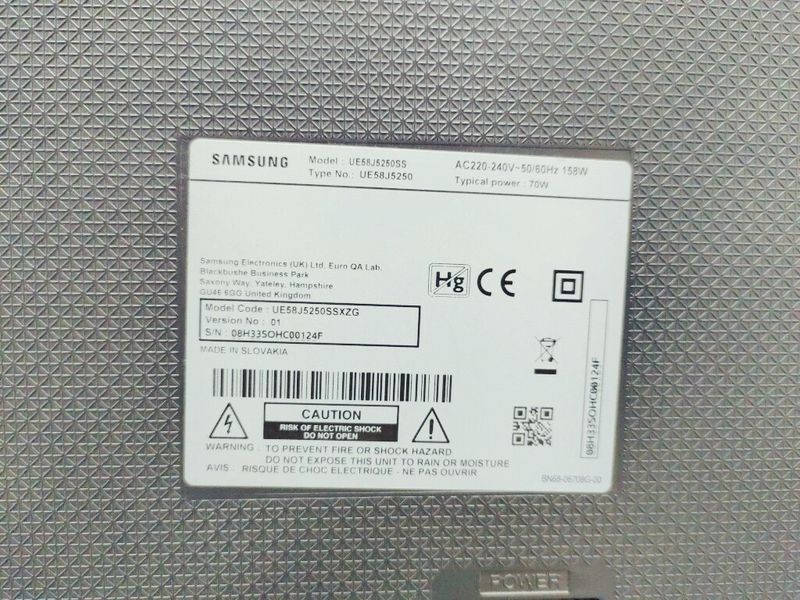 ТБ 58 Samsung UE58J5250SS LED Full HD Smart TV 158w sn 08H33SOHC00124F 000038110 фото