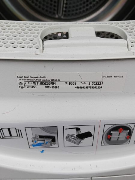 Сушильная машина Bosch WTH85280 1000W 7кг sn 9609200223 000051072 фото