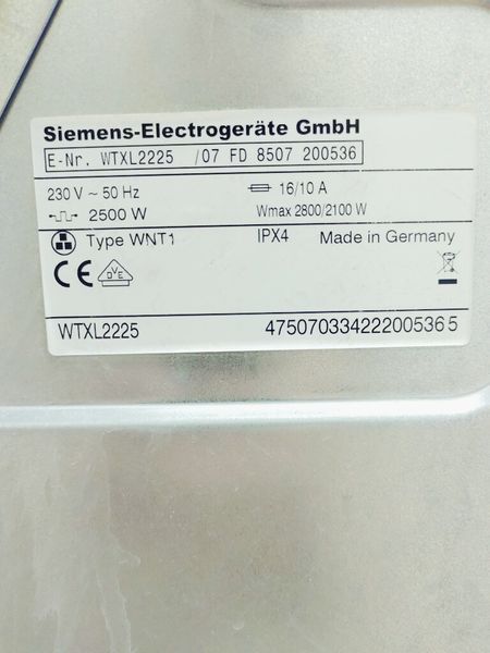 Сушильна машина Siemens WTXL2225 07 7 кг 2800w sn 8507 200536 000039996 фото