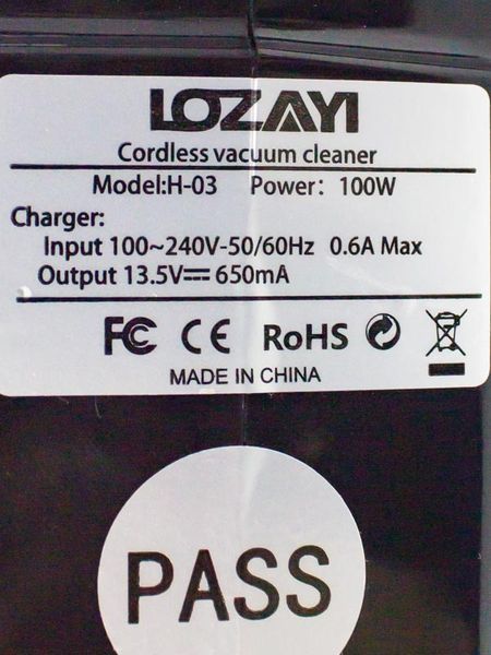 Пилосос ручний Lozayi H 03 100w LPNHE456554634 39е 000027122 фото