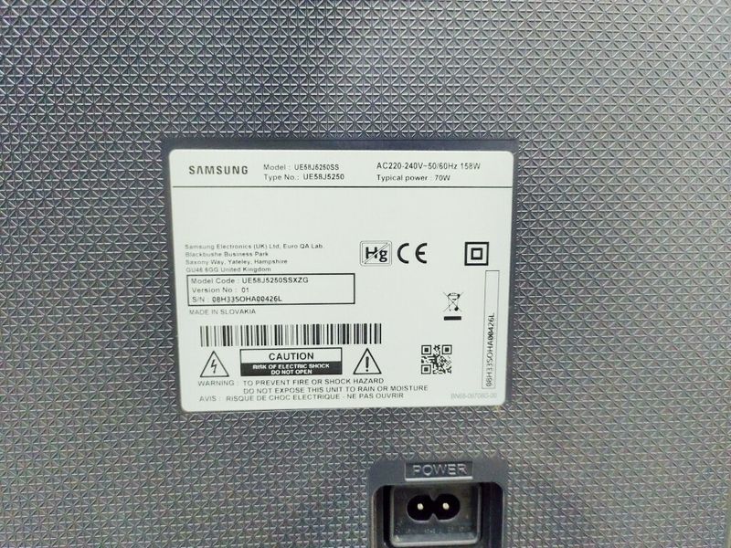 ТБ 58 Samsung UE58J5250SS LED Full HD Smart TV 158w sn 08H33SOHA00426L 000038111 фото
