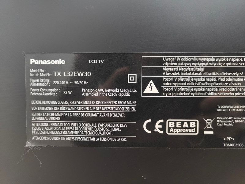 Телевизор 38 Panasonic TX L32EW30 87W Full HD LED sn 000053531 фото