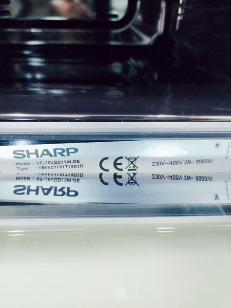 Плита електрична Sharp KF 76VDD19W DE 9000w sn YE66C1101T19D2D_номер 48_109 партія 2 000040149 фото
