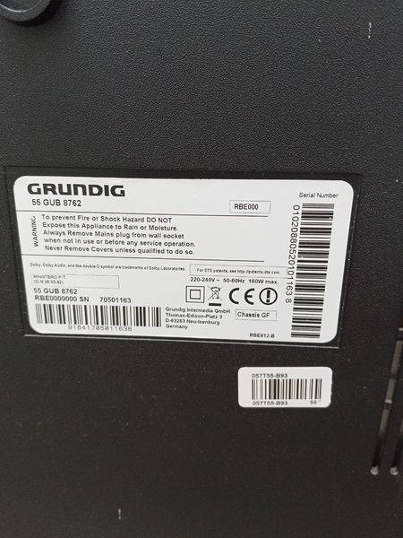 Телевизор Grundig 55GUB8762 160W sn 70501163 000049596 фото