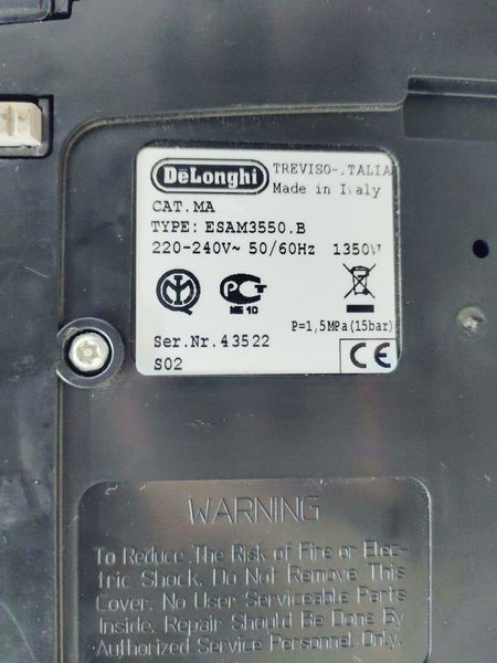 Кофемашина DeLonghi Magnifica ESAM3550 B 1350w 000038486 фото
