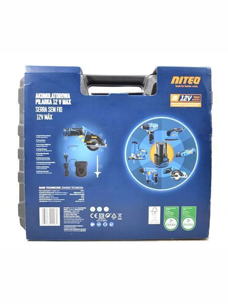 Пила циркулярна акумуляторна Niteo 12VCS0255 2000 mAh 12V 000041998 фото