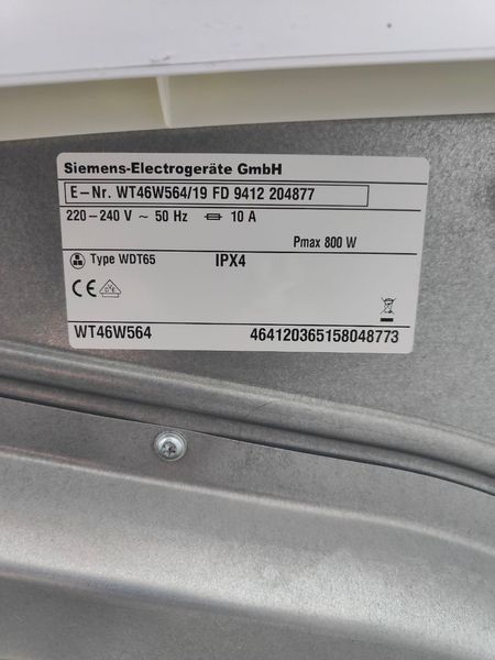 Сушильная машина Siemens iQ700 WT46W564 800W 7кг sn 9412204877 000051753 фото