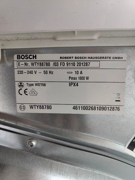 Сушильная машина Bosch WTY88780 1000W 8кг sn 9110201287 000050526 фото
