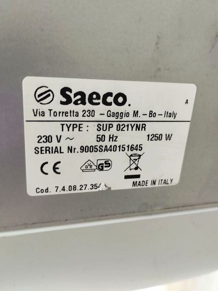 Кавомашина Saeco Incanto classic SUP021YNR 1250W sn 9005SA40151645 000047545 фото