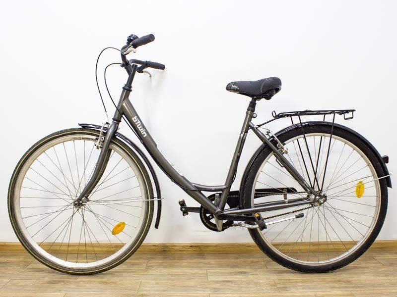 Велосипед 28 Btwin Glops City Bike дамка сірий хром 000028925 фото