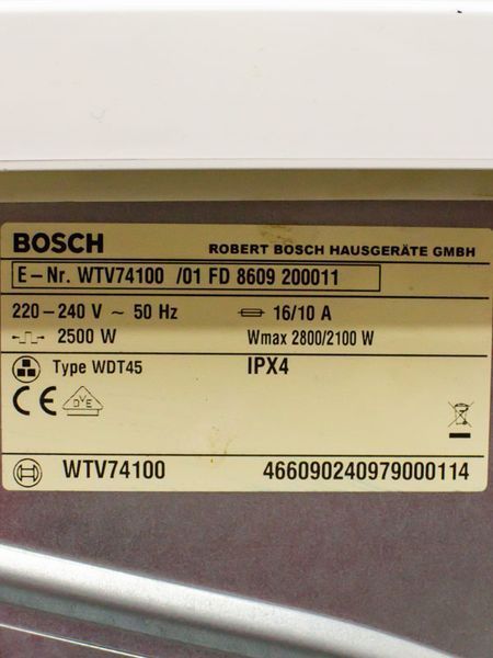 Сушильна машина Bosch Maxx7 WTV74100 01 2800w 7 кг sn 8609 200011 000034616 фото