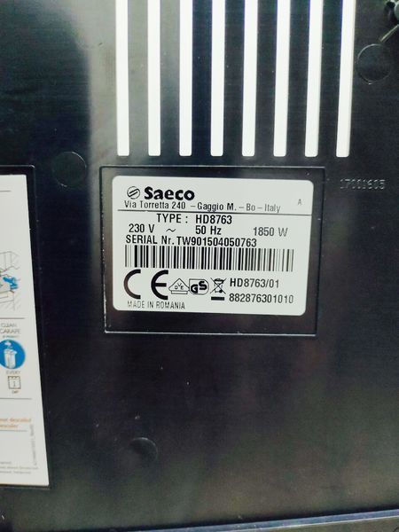 Кавомашина Saeco Minuto HD8763 1850w sn TW901504050763 000043052 фото