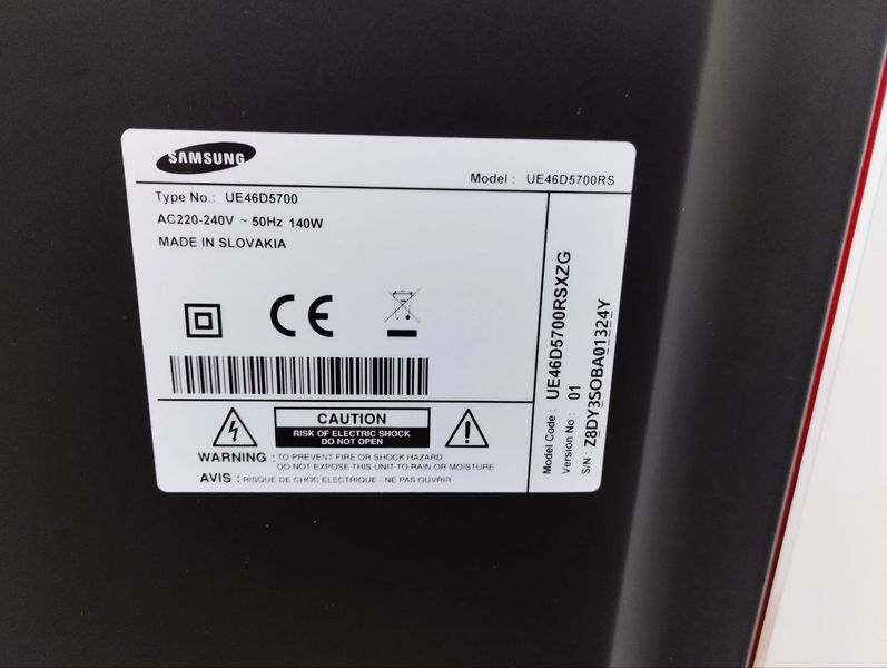 Телевизор Samsung UE46D5700RS 140w sn Z8DY3SOBA01324Y 000047898 фото