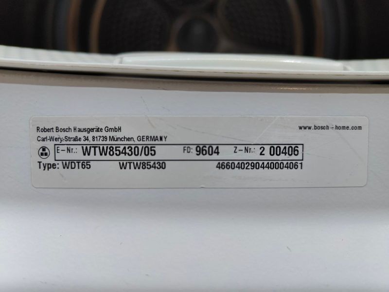 Сушильна машина Bosch Serie6 WTW85430 05 1000W 8кг sn 9604200406 000052895 фото