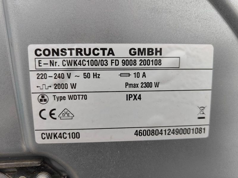 Сушильна машина Constructa energy CWK4C100 2300W 7кг sn 9008200108 000051754 фото