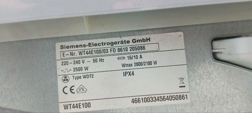 Сушильная машина Siemens WT44E100 2800W 7кг sn 205086 000049436 фото