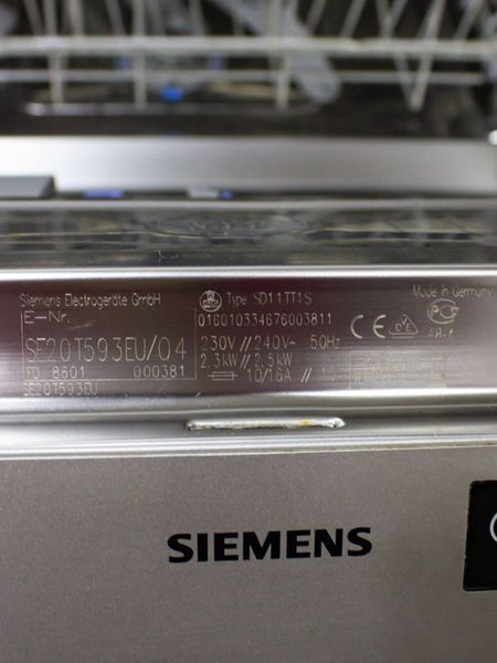 Посудомийна машина Siemens SE20T593EU 04 2500w 12 персон sn 8601 000381 000032101 фото