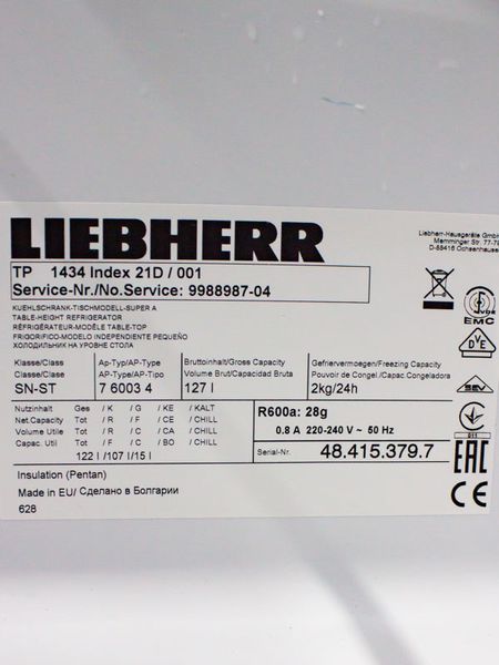 Холодильник однокамерный Liebherr TP 1434 Index 21D 001 000028865 фото