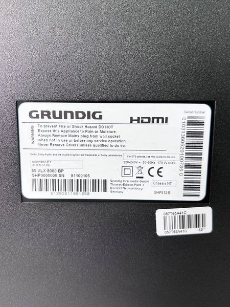 Телевизор 65 Grundig 65 VLX 8000 BP 4K Smart TV 000040697 фото