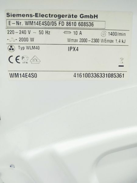 Стиральная машина Siemens WM14E4S0 05 000039685 фото