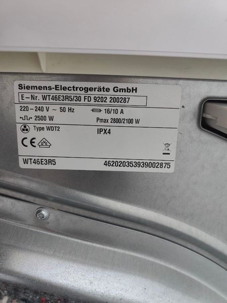 Сушильна машина Siemens iQ500 WT46E3R5 2800W 7кг sn 9202200287 000051746 фото
