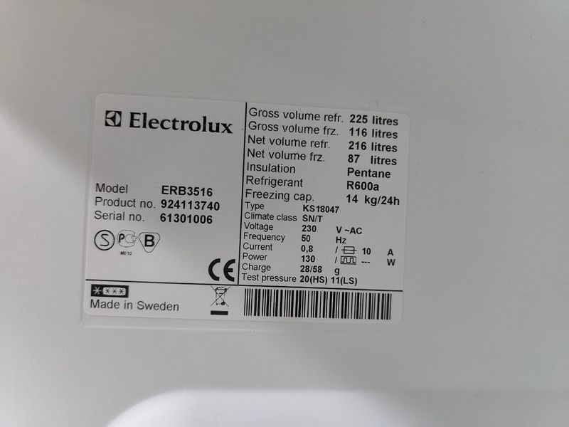 Холодильник Electrolux ERB3516 130W 216+87л sn 61301006 n n627 000053003 фото
