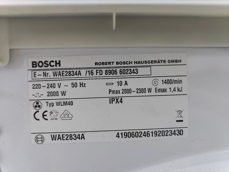 Стиральная машина Bosch Max6 EcoSpar WAE2834A 2300W 6кг sn 8906602343 000051743 фото