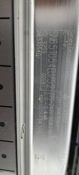 Посудомийна машина Siemens SN65TO54EU 52 2400W 13ком sn 92050008 n580 000051870 фото