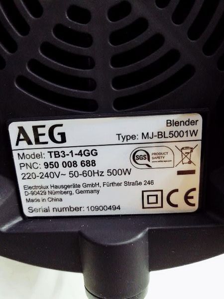 Блендер стационарный AEG TB3 1 4GG 000033263 фото