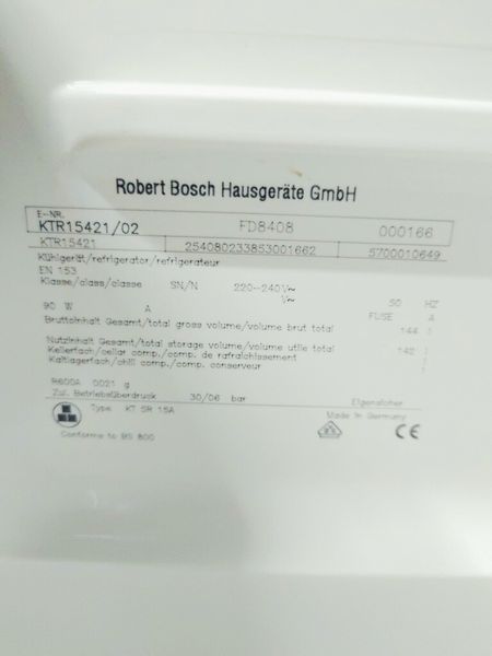 Холодильник однокамерний Bosch KTR15421 02 142л 90w sn 8408 000166_номер 57_118 партія 2 000040125 фото