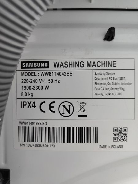 Стиральная машина Samsung WW81T4042EE 2300W 8кг sn 06JF5ESNB00117X 000050453 фото
